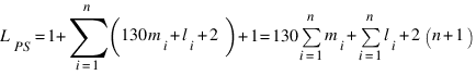 L_{PS}=1+sum{i=1}{n}{(130m_i+l_i+2)}+1=130sum{i=1}{n}{m_i}+sum{i=1}{n}{l_i}+2(n+1)